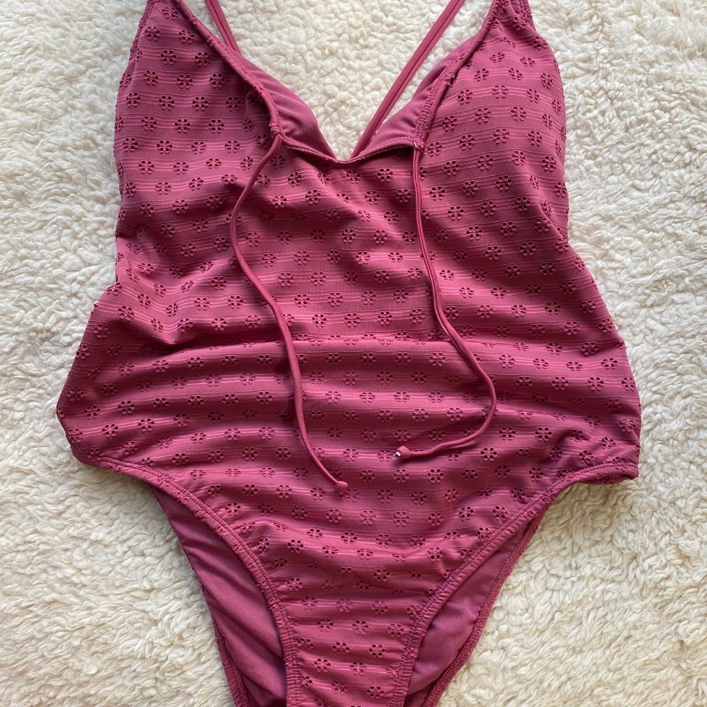 Xhileration Rouge Pink One Piece Bathing Suit